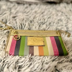 COACH | Vintage Poppy Legacy Stripe Wallet / Wristlet 🌸